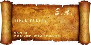 Siket Attila névjegykártya